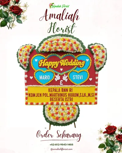 Karangan Papan Bunga Pernikahan di Pasirdurung